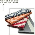 thumbnail image 5 of Outdoor Rug - Folded Design - Recycled Plastic Mat for Patio, Camping, Beach, Balcony, Porch, Deck - Weather, Water, Stain, Lightweight, Fade and UV Resistant - Miami - Orange & White, 5 of 5