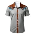 thumbnail image 4 of Toddler Boys Shirts Western Print Cowboy Short Sleeve Shirt with Button Down Design Clothes Size 3-4T, 4 of 4
