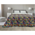 thumbnail image 1 of Funky Down Alternative Comforter, Abstract Trippy Pattern with Fish and Eye Colorful Illustration, Microfiber Quilt for All Season, 5 Sizes, Multicolor, by Ambesonne, 1 of 3