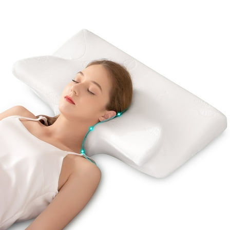 MARNUR Cervical Pillow Memory Foam Orthopedic Pillow for Neck Pain Sleeping Side, Back, Stomach Sleeper with Washable Pillowcase