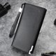 thumbnail image 5 of Cartera de párrafo largo con cremallera Monedero de gran capacidad con múltiples ranuras Bolsa de almacenamiento de teléfono para padre, hombre, amigos, café (negro), 5 of 5