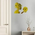 thumbnail image 4 of GUOOL Creative Wall Hanging Clocks, 3D DIY Sticker Stylish Mute for Office Dining Room Golden, 4 of 7