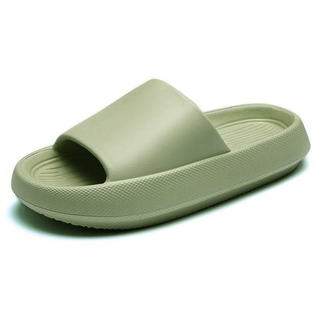 

〖Yilirongyumm〗 Green 40-41 Slippers For Women Family Slippers Home Wedge Thickened Indoor Women Shoes Couple Quick Drying Women s Slipper