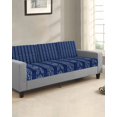 thumbnail image 2 of Navy Blue Striped Couch Cushion Covers Stretch, Washable Sofa Seat Covers Individual Seat Cushion Sofa Slipcovers Modern Abstract Art Geometric Stripes Couch Cover Furniture Protector L-1PCS, 2 of 7