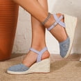thumbnail image 6 of Summer Sloped Heel Sandals for Women Ethnic Style High Heeled Breathable Casual Dressy Footwear, 6 of 6