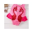 thumbnail image 5 of TSEXIEFOOFU Baby One Piece Swimsuit Cartoon Crown Swan Print Sleeveless Round Neck Design Slim Summer Bikini, 5 of 8