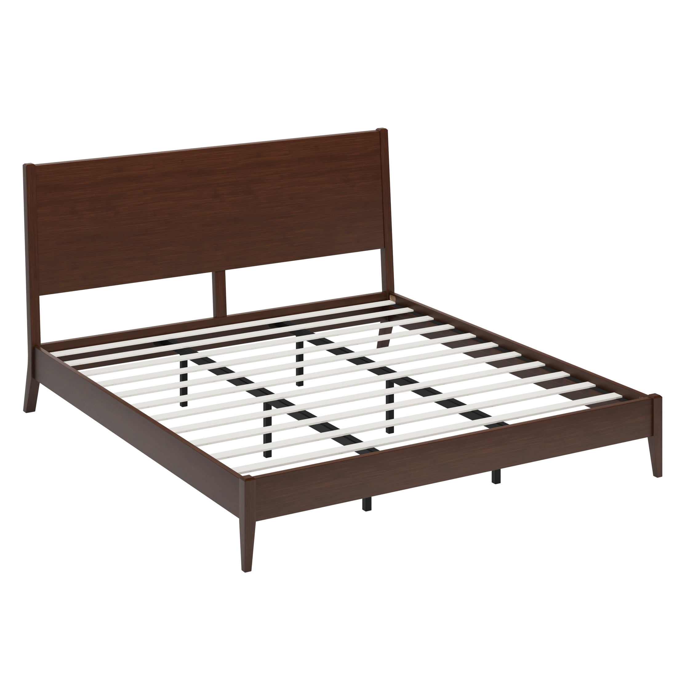 Christopher Knight Home Mid-Century Modern Solid Bamboo Wood Platform Bed, King Size, Chocolate