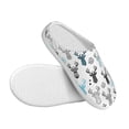 thumbnail image 3 of Lsque Winter Art Blue and Black Moose Pattern Womens Comfort Cotton on Scuff With Memory Foam and Anti-skid Sole Slipper-44/45, 3 of 7