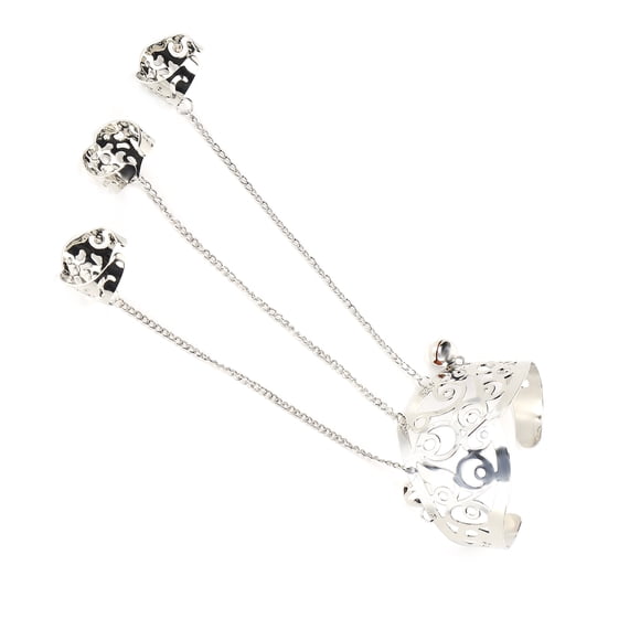 Finger Bracelets, Elegant Ring Bracelet Simple Alloy For Women Girls