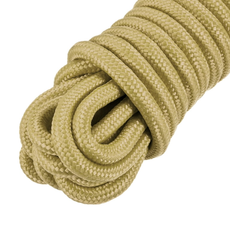 Polypropylene Rope Braid Cord 10m/33ft 3/8 inch Brown for Indoor Outdoor Camping Clothes Line, Size: 33