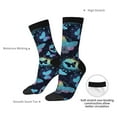 thumbnail image 2 of Yiaed Blue Butterfly Print Great elasticity Crew Socks Sports socks for Men and Women, 2 of 5