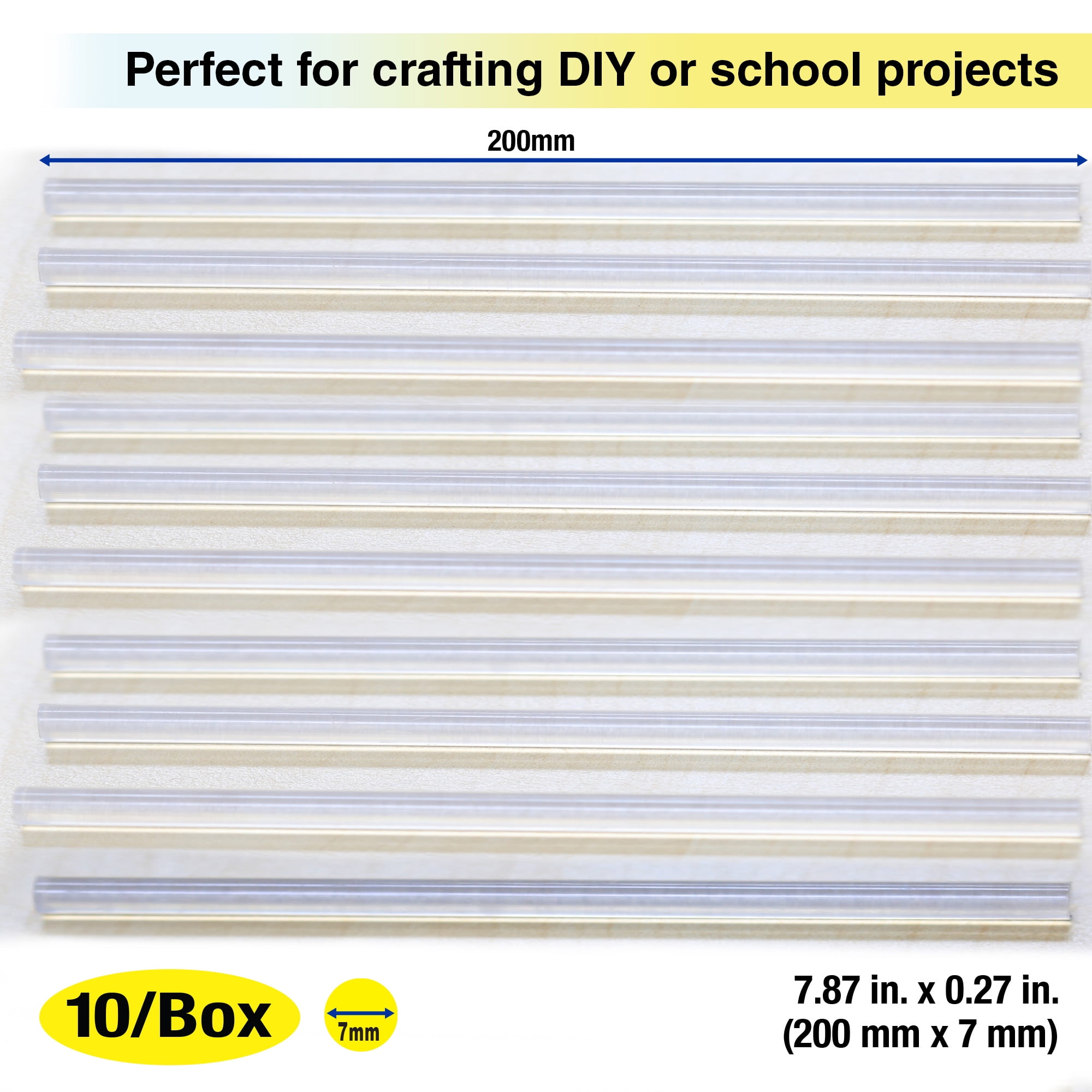 BAZIC Hot Melt Glue Sticks Dual Temp 7.87" x 0.27" (10/Pack), 24-Packs
