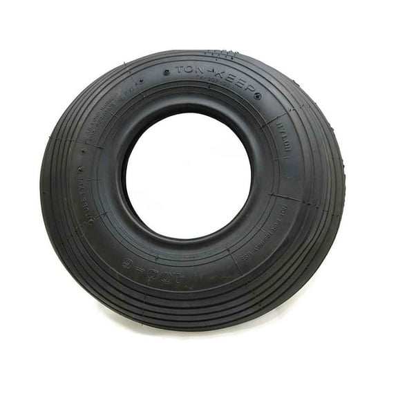 13 X 4.00 x 6 Ribbed Tire, 2 Ply, 4.1" Wide, 13.0" OD, Round Profile