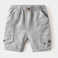 thumbnail image 2 of WXFAZCVU Baby Boy Shorts Cotton Soft Casual Elastic Waist with Pockets Kids Summer Clothes Size 5-6 Years, 2 of 3