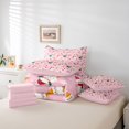 thumbnail image 6 of Manfei Christmas Retro Santa Claus 7-Piece King Bedding,Merry Bow King Bed in a Bag,Pink Reversible, 6 of 7