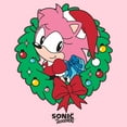 thumbnail image 2 of Juniors Sonic the Hedgehog Amy Rose Christmas Wreath T Shirt, 2 of 5