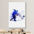 thumbnail image 3 of wall26 Canvas Print Wall Art Blue Watercolor Explosion Hockey Player Sports Athletes Digital Art Modern Art Rustic Scenic Urban Exercise Colorful for Living Room, Bedroom, Office - 24"x36", 3 of 5