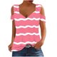 thumbnail image 1 of Camisas de Manga Corta para las Mujeres, Cuello en V Plegable de Impresión Del Hombro Top Casual Hecho de Poliéster Cómodo para el Verano, Tops de Bikini para las Mujeres, 1 of 8