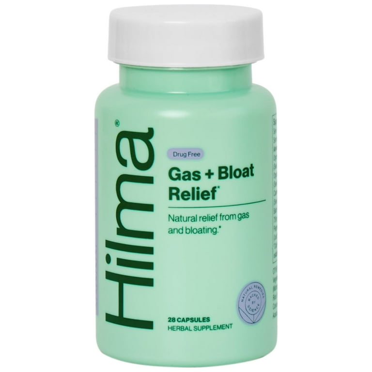 Hilma Natural Gas + Bloat Relief Herbal Supplement Vegan Capsules, Doctor  Formulated, 28 Count