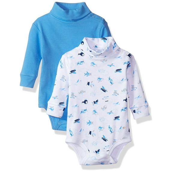 Spasilk Cotton 2 Pack T-Neck Turtleneck Bodysuit