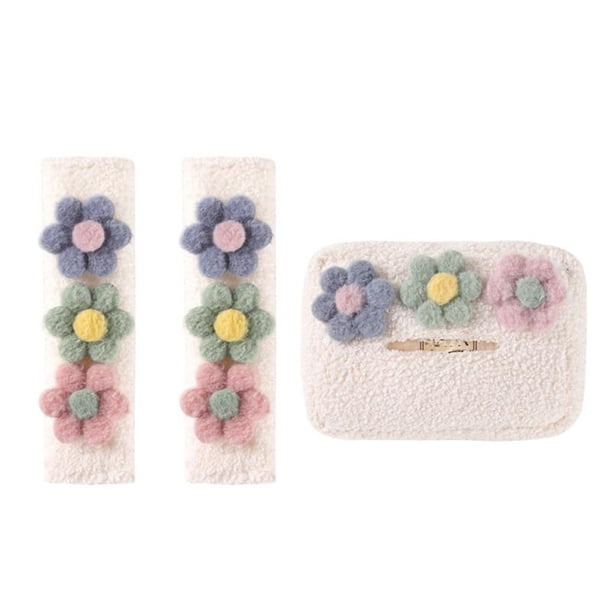 Cashmere Car Hanging Type Box Cover Portable Tissue Bag Universal Cute Car Tissue Box Car Supplies Cartoon Flower Bow Creative03China He Qiyong unisex