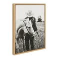 thumbnail image 4 of Kate and Laurel Sylvie Photo Silver Horse Framed Canvas Wall Art by The Whiskey Ginger, 18x24 Natural, Western Photography Art for Wall, 4 of 7