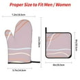thumbnail image 4 of YFYANG Oven Mitts and Pot Holders Sets 4 Pieces, Non-Slip Heat Resistant Pink Line Art Kitchen Glove Pot Mat for Cooking and Baking, 4 of 8