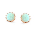 thumbnail image 2 of Bling Jewelry Womens Iridescent Opal Crown Stud Earrings Rose Gold & Sterling Silver 6MM Birthstone, 2 of 6