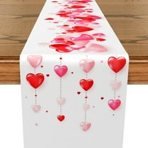 Dashan Valentine's Day Table Runner,Red Hearts Table Runner,Happy Valentine's Day Decor Kitchen Dining Table Settings 13x72 Inch