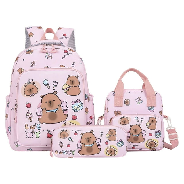 Home Savings and Storage Items Clearance!Pcksrro Kapibala Backpack for Girls Cute Capybara Elementary School Students Children From Grades Three To Six Backpack