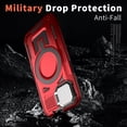 thumbnail image 6 of ELEHOLD Magnetic Case for iPhone 15, Military Grade Shockproof Rugged Case Built-in Metal Camera Cover with Stand,Red, 6 of 6