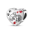 thumbnail image 1 of Plata De Ley 925 Nuevo Gato Luminoso Perro Animal Corazón Charm Bead Fit Pandora Charms Pulsera Original Para La Fabricación De Joyas, 1 of 4
