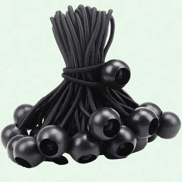 Black Ball Bungee Cords 11 Inches, Pack of 30 - Heavy Duty Tie Down Strap for Camping, Tents, Wire and Hoses