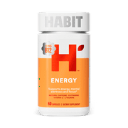 HABIT Energy Supplement, Supports Mental Alertness & Focus, Green Tea Extract, Vitamins B & C, 60 Capsules