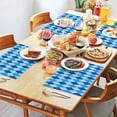 thumbnail image 2 of Light Blue and Dark Blue Argyle Pattern Summer Placemats Table Placemats Set Of 4-Linen Kitchen Washable Placemats Table Mats 11.8"x17.7" Non-Slip Heat Resistant, 2 of 6