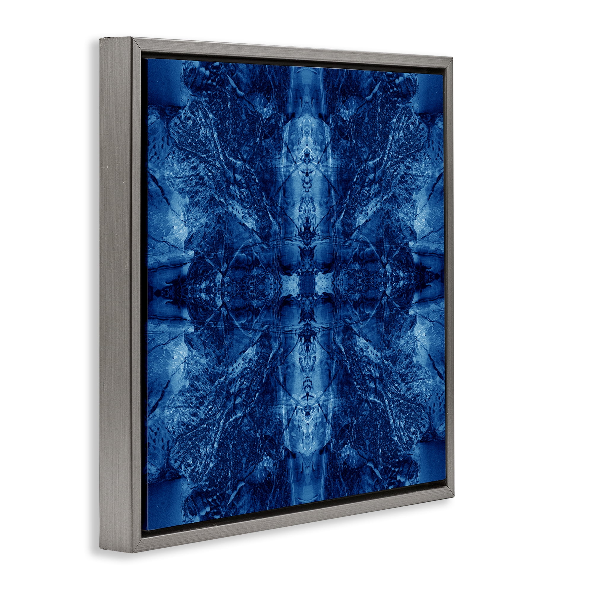 Stupell Industries Balanced Tie Dye Pattern Abstract Painting Gray Floater Framed Canvas Art Print Wall Art, 25 x 25