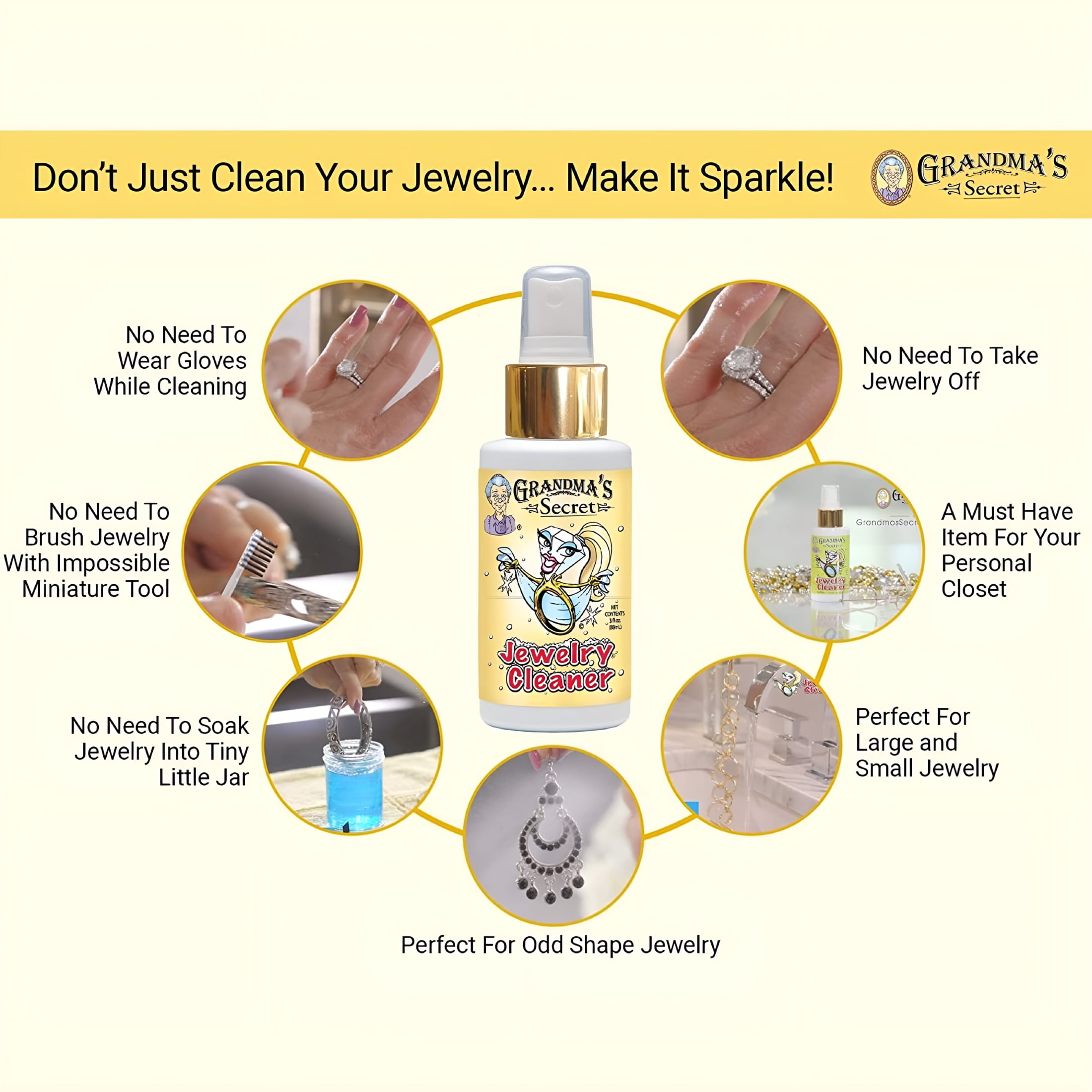 RAGUPEL 2026 New Jewelry Cleaner Spray Gold Silver Cleaning Solution Tarnish Remover Sterling Silver Cleaner Tarnish Remover 3Oz 3 Pack