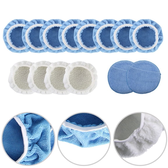 5-6 Inch 14 Piece Car Polishing Pad Cover Set Microfiber Polishing Covers
