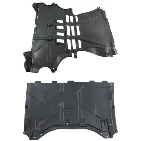 For Smart 2010-13 Fortwo Set of 2 Engine Splash Shields Front & Rear Coupe Pair