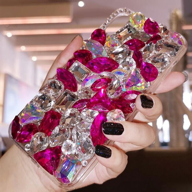 Funda de teléfono con colgante de diamante de joyería ostentosa para iPhone 13, 12 mini, 11Pro Max, X, XS, XR, 7, 8, 6, 6s Plus, cubierta de diamantes de imitación de cristal brillante Fivean unisex