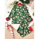 thumbnail image 3 of 2pcs Pijama De Navidad Para Niños, Conjunto De Camiseta De Manga Larga Y Pantalones, Patrón De Santa Elk De Dibujos Animados, Ropa Cómoda Para Dormir, Conjunto De Pijama Casual, Ropa De Niño, 3 of 4