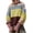 Yellow, variant on Winter Trendy Womens Color Block Cropped Sweaters Casual Oversized Y2k Going Out Striped Pullover Tops