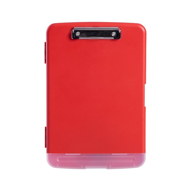 Youkk Presse-Papiers Profil Bas avec Rangement et Porte-Stylo pour École Bureau Rouge 36.5x24.5x3cm