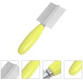 thumbnail image 3 of Miangastore Cat Grooming Comb Yellow Metal Plastic Dander Removal 1Pcs 18X2.2X1.2In, 3 of 8