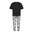 thumbnail image 5 of Edvintorg Lounge Sets for Women Women's Camouflage Print Crewneck Half Sleeve Pullover Shirt Tops + Pants Trousers Set Matching Set Black M, 5 of 6