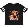 thumbnail image 3 of Inktastic Cute Highland Cow with Roses Floral Scottish Farm Western Boys or Girls Toddler T-Shirt, 3 of 5