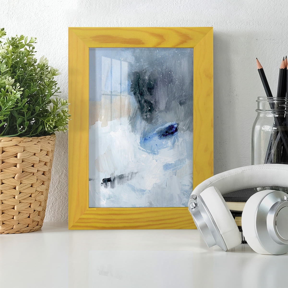 Welle II - Framed Print w/glass - Sunflower Yellow