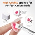 thumbnail image 3 of Modelones 150pcs Nail Sponges for Ombre, Nail Art Sponge with Grabbing Pen, Reusable Soft Sponges for Gradient Ombre Blush Chrome Design, Professional Manicure Supplies, 3 of 9