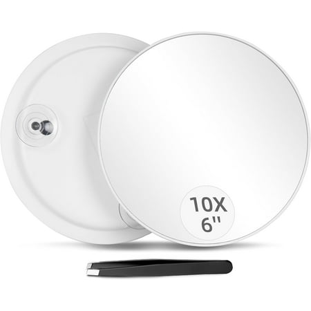 10X Makeup Mirror Magnifying Mirror With Two Suction Cups Makeup Tools Mini Round Mirror White