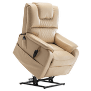 JUUXO Lay Flat Lift Recliner Sleeping Chair in 25 Seat Width, Large Power Lift Chair for Elderly, Extra Wide Heated Massage Chair 400 lbs